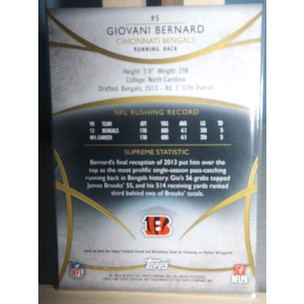 2014 Topps Supreme GIOVANI BERNARD (Cincinnati Bengals) Blue Parallel #95 12/144