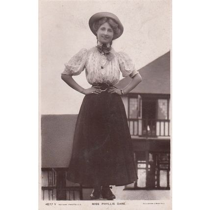 Phyllis Dare Edwardian Actress in Cowboy & Western Outfit Old Postcard