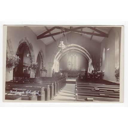 St John's Church Interior Yealand Conyers Postcard RP Lancashire
