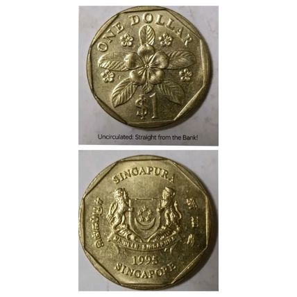 REPUBLIC of SINGAPORE $1 Standard Circulation coins
