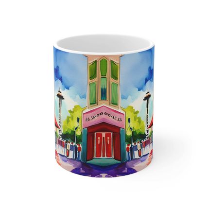 At the Cafe Space Needle Seattle Washington #17 Mug Ceramic Coffee Mug 11oz
