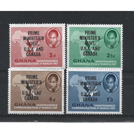 Ghana.Prime Minister's Visit to United States&Canada set of 4.Mounted Mint.Feb24