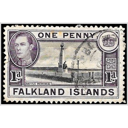 Falkland Islands 1941 1d Black & Violet SG148 Used C4 2