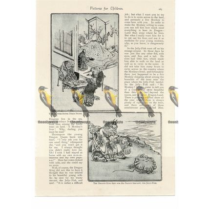 Doctor & Dragon King, Pictures for Children, Book Illustration (Print), 1895
