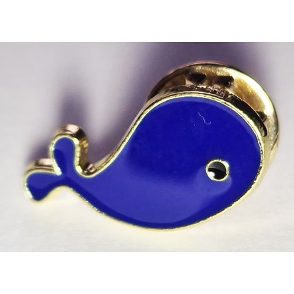 Novelty Cartoon Blue Whale metal novely lapel pin badge