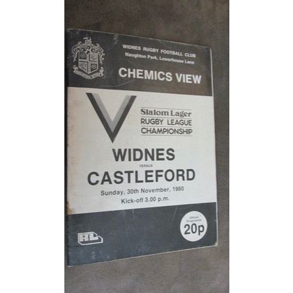1980 Rugby Football League Programme - Widnes v Castleford n3