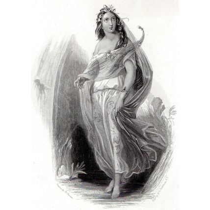 UNDINE 1837 William G. Jackman - W. Brown ANTIQUE PRINT