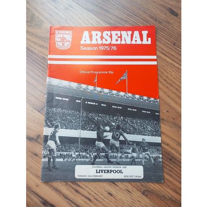 1975/76 Arsenal vs Liverpool, Division 1 ** FREE P&P **
