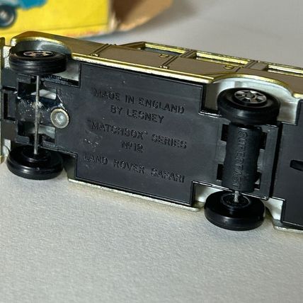 RARE Gold MATCHBOX LESNEY SUPERFAST No 12 Safari Land Rover original box GC READ