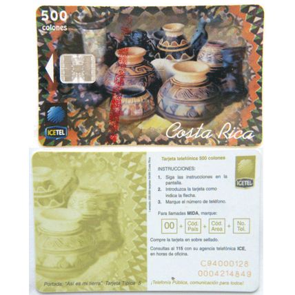 Costa Rica Phone Card - Ceramic Pots
