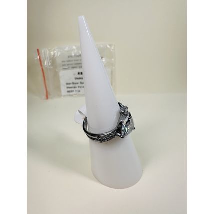 NIB Bomb Party Sz6 Revealed Ring RBP7573 Undeniable Love Diamond CZ Hematite Pl