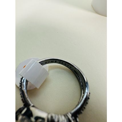 NIB Bomb Party Sz6 Revealed Ring RBP7573 Undeniable Love Diamond CZ Hematite Pl