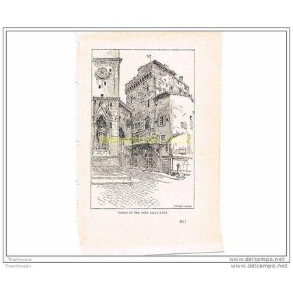 TOWER OF THE ARTE DELLA LANA, FLORENCE, ITALY, c1895 , Book Illustration, 1920
