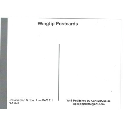 BAC 1-11 AIRCRAFT COURT LINE AT BRISTOL AIRPORT CARD NO W 88