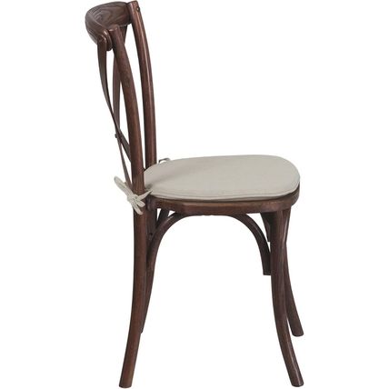 Flash Furniture HERCULES Series Stackable Mahogany Wood Cross Back Chair with Cu