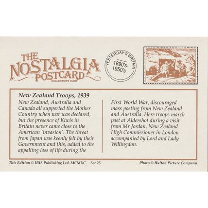 Postcard WW2 New Zealand Troops Aldershot 1939 Soldier Army - Nostalgia