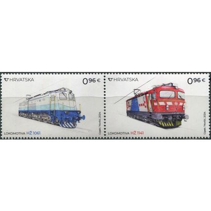 Croatia. 2024. Electric Locomotives (MNH **) Block of 2 stamps