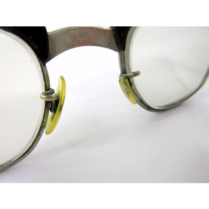 True Vintage American Optical 4 3/4 Eyeglass Frames Cateye Metal Brown Bakelite