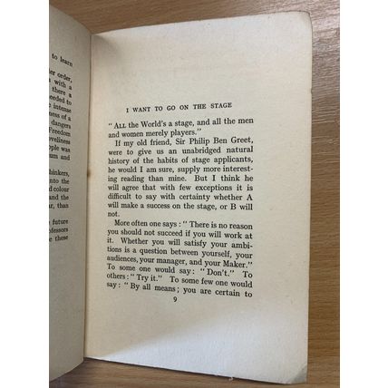 1931 1ST EDITION I WANT TO GO ON THE STAGE SIR FRANK BENSON PAPERBACK BOOK (P2)