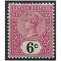 Ceylon 1899 SG259 6c Rose & Black Mounted Mint...
