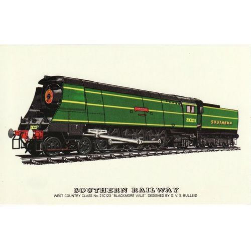 Railway Postcard SR WC 21C123 Blackmore Vale Southern West Country Pacific Loco