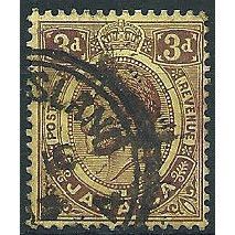 Jamaica 1912 SG62 3d Purple/Yellow Fine Used ....