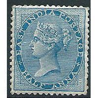 India 1865 SG54 1/2a Blue Mounted Mint ... .