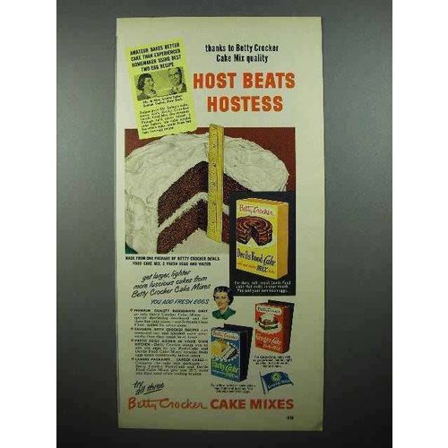 1950 Betty Crocker Devil's Food Cake Mix Ad