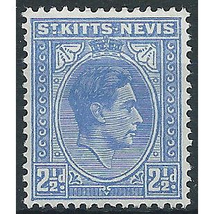 St Kitts-Nevis 1943 SG72a 2 1/2d Bright Ultramarine Mounted Mint..