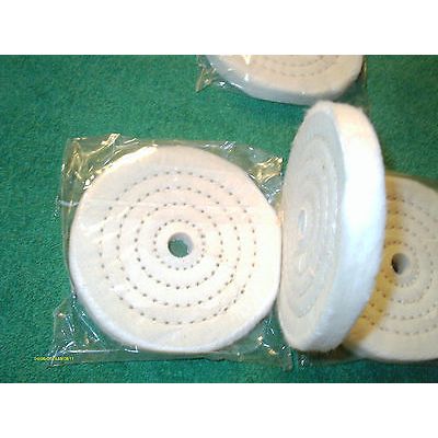 4 Pieces 4" Diameter 1/2" Thick Cotton Polishing Buffing Wheels 1/2" Arbor Hole