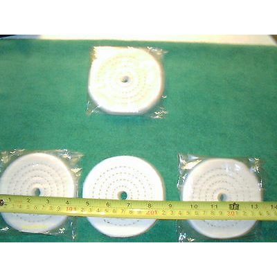 4 Pieces 4" Diameter 1/2" Thick Cotton Polishing Buffing Wheels 1/2" Arbor Hole