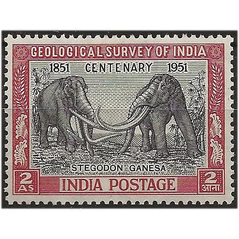 India 1951 SG334 2a Black & Claret Geological Survey Mounted Mint .. .