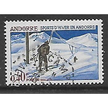 FRANCE ANDORRA 1966 WINTER SPORTS 40c CHAIR LIFT SG F196 FINE USED