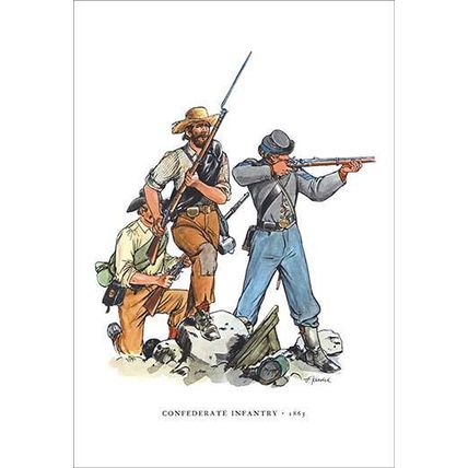 Confederate Infantry, 1863 12 x 18 Poster