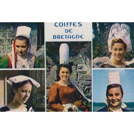 Coiffes De Bretagne Fashion French Hats Postcard