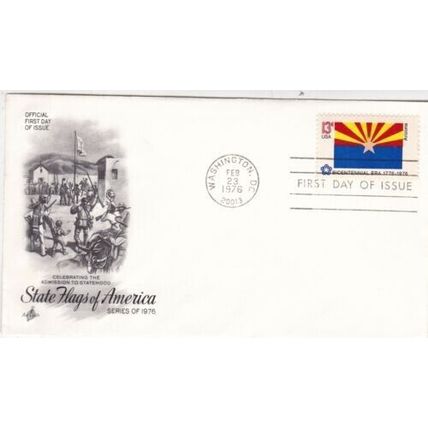Arizona United States 1976 State Flags FDC Washington DC cancel Unaddressed VGC