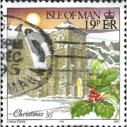 ISLE OF MAN, CHRISTMAS, St. Catherine's Church, Port Erin, white 1995, 19p, #2