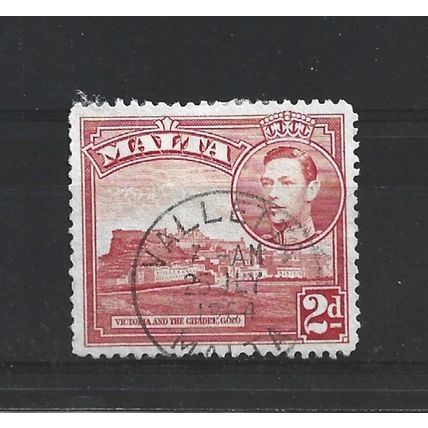 Malta.SG221a 2d Victoria and Citadel,Gozo (Scarlet).Fine Used.Apr25k