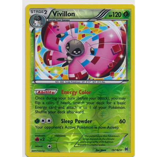 Pokemon XY BREAKThrough #015/162 Vivillon Rev Holo