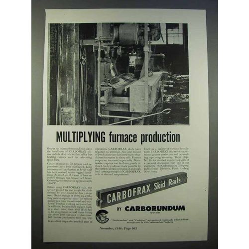 1946 Carborundum Carbofrax Skid Rails Ad - Production