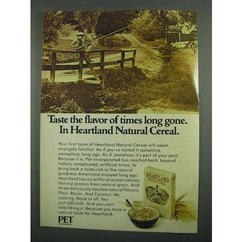 1974 PET Heartland Cereal Ad - Flavor Times Long Gone