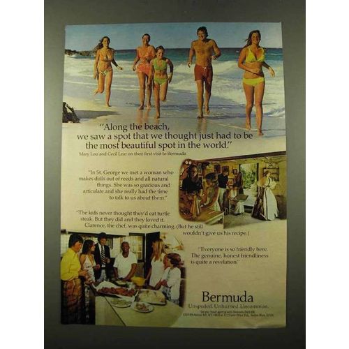 1975 Bermuda Tourism Ad - Along the Beach