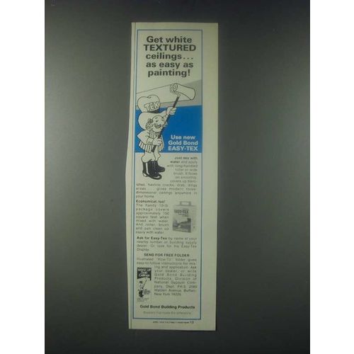 1978 Gold Bond Easy-Tex Ad - Get White Textured Ceilings