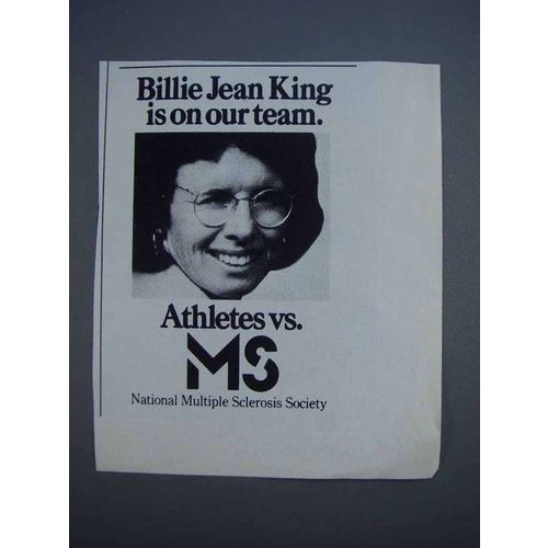 1980 National Multiple Sclerosis Ad - Billie Jean King
