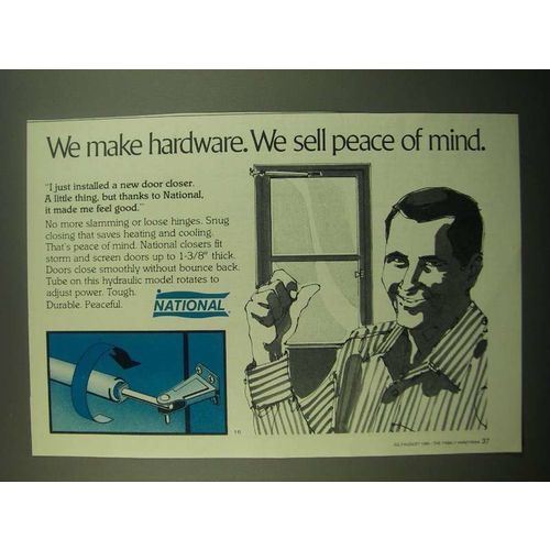 1980 National Hydraulic Door Closer Ad - We Sell Peace of Mind
