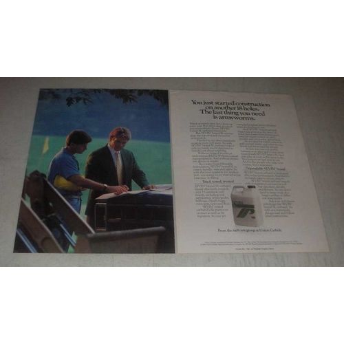 1985 Union Carbide Sevin SL Carbaryl Ad - Construction On Another 18 Holes