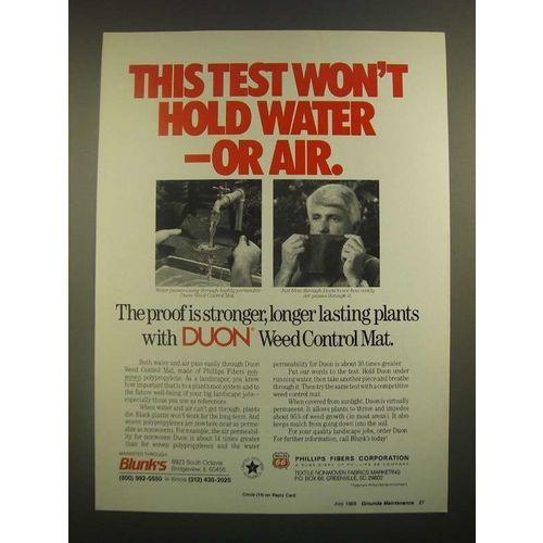1988 Phillips 66 Fibers Corporation Duon Weed Control Mat Ad