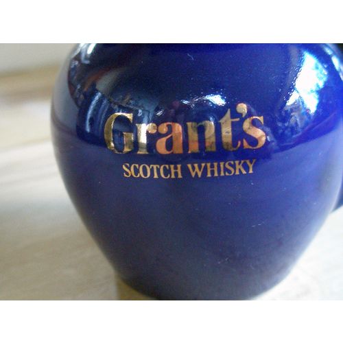 Small Grant's Scotch Whisky Blue & Gilt Water Jug