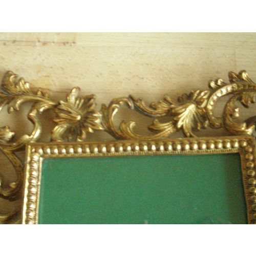 Antique Gilt Metal Rococo Style Photo Frame