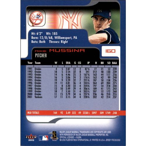2002 Fleer Focus JE Mike Mussina #160